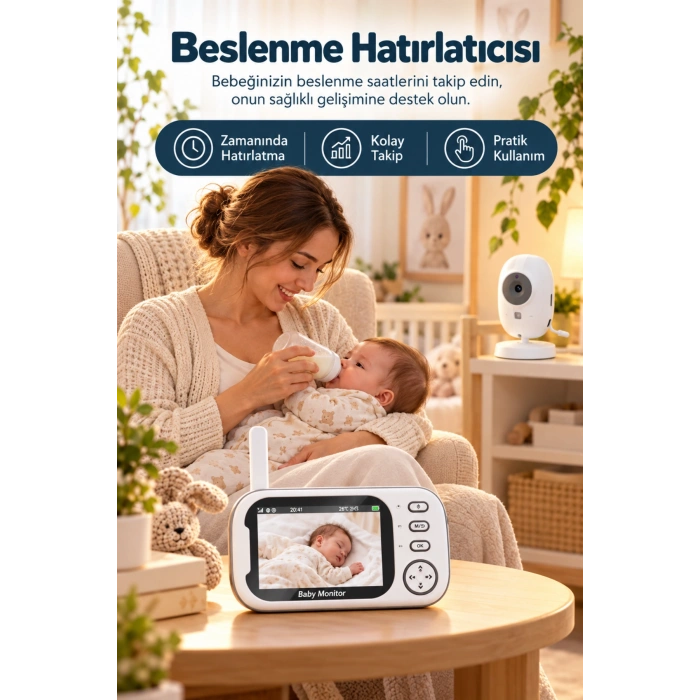 Harvox BC-001 Bebek Kamerası Lcd Ekranlı Gece Görüşlü Bebek Telsizi Bebek Odası Kamerası Monitörü