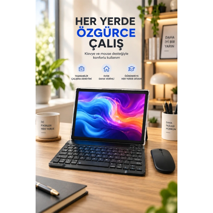 Hellopad S26 Android Tablet 4GB/32GB 10.1 HD 8000mAh Klavye Mouse Kılıf Kalem Tablet
