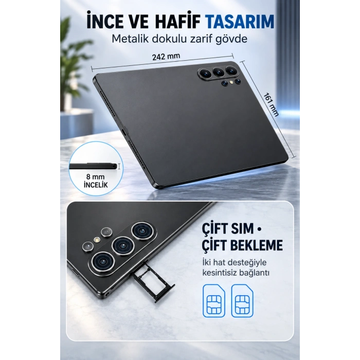 Hellopad S26 Android Tablet 4GB/32GB 10.1 HD 8000mAh Klavye Mouse Kılıf Kalem Tablet
