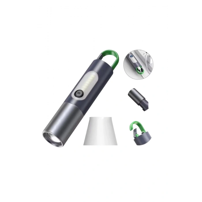 Hepu HP-836 Su Geçirmez Uzun Menzilli LED El Feneri  5730 LED 5V USB Şarjlı Taşınabilir Askılı Tasarım