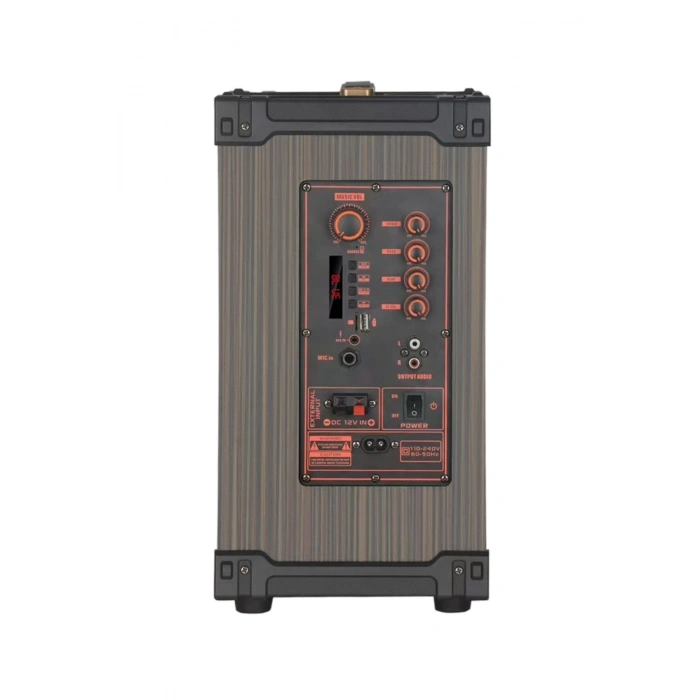 Hepu Hp-977 Partybox Bluetooth Hoparlör 12 Woofer 50W Güç 2 Kablosuz Mikrofon Kumanda