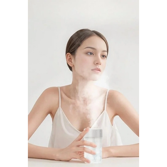 Hepu Hp-F27 Beyaz Dijital Ekranlı Sessiz Masaüstü Kule Vantilatör | 9 Kademeli Hız Type-C Şarjlı Taşınabilir Mini Fan