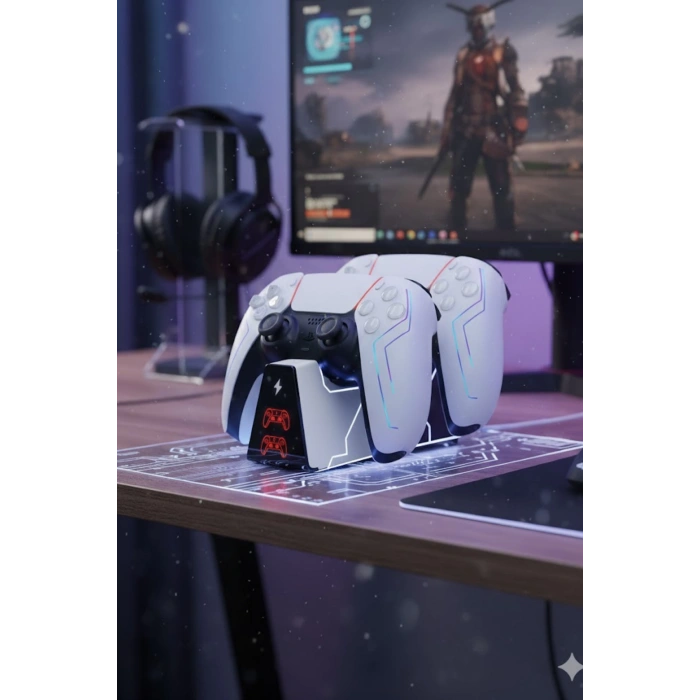 Hepu TP5-0518B Joystick Şarj Standı Dualsense Göstergeli Şarj İstasyonu