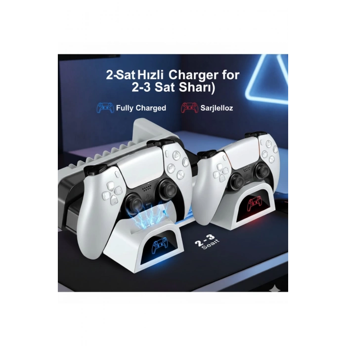 Hepu TP5-1511 PS5 Şarj ve Soğutucu Stand | DualSense Uyumlu Hızlı Şarj İstasyonu