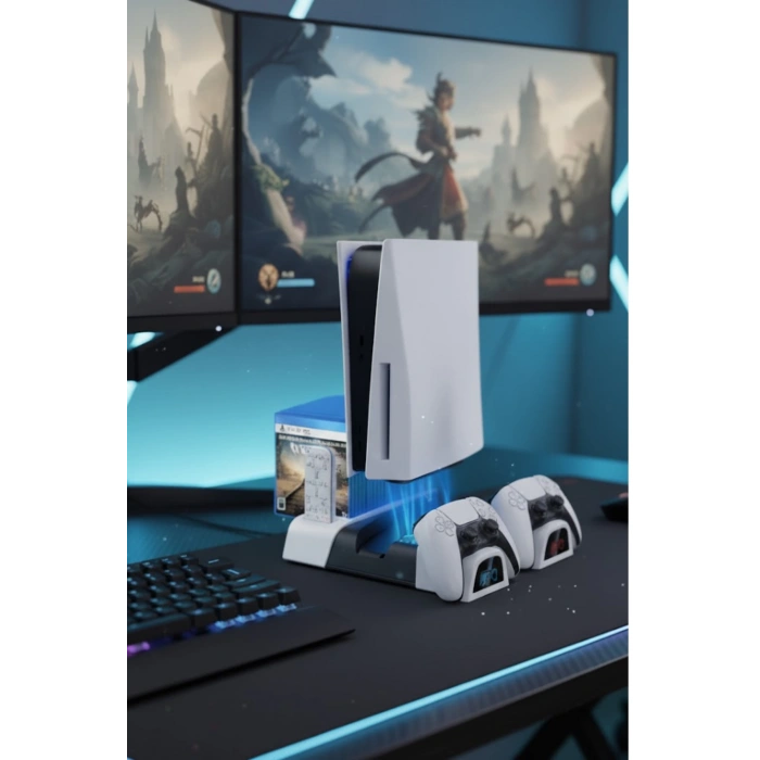 Hepu TP5-1511 PS5 Şarj ve Soğutucu Stand | DualSense Uyumlu Hızlı Şarj İstasyonu