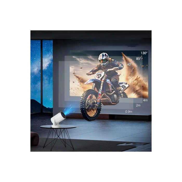 HY300ProMax Bataryalı Android Akıllı Projektör - 4K Destekli, WiFi6, Taşınabilir Ev Sineması