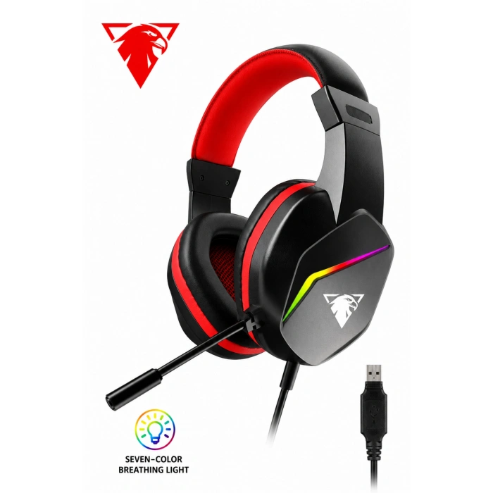Jedel Gaming GH-269 7.1 USB Mikrofonlu RGB Oyuncu Kulaklığı - Siyah/Kırmızı