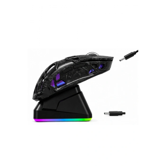 Jedel GWH-111 RGB Şarj Standlı  12000 DPI Triple BT/2.4Ghz/Kablolu Hafif Gaming Mouse