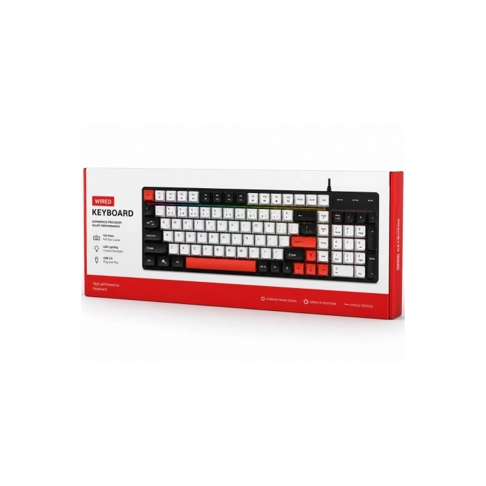 Jedel K30P USB Kablolu Aydınlatmalı Gaming Oyuncu ve Ofis Klavyesi  Kompakt Tasarım