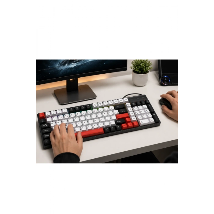 Jedel K30P USB Kablolu Aydınlatmalı Gaming Oyuncu ve Ofis Klavyesi  Kompakt Tasarım