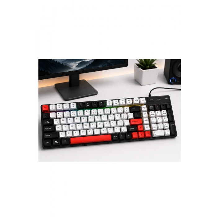 Jedel K30P USB Kablolu Aydınlatmalı Gaming Oyuncu ve Ofis Klavyesi  Kompakt Tasarım