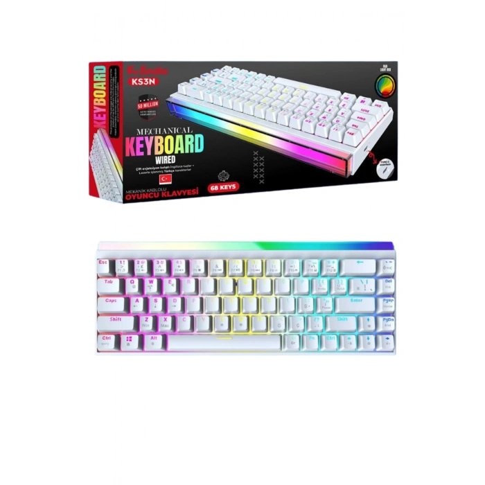 K-Snake KS3N  Mekanik Klavye - RGB Red Switch Gaming Klavye