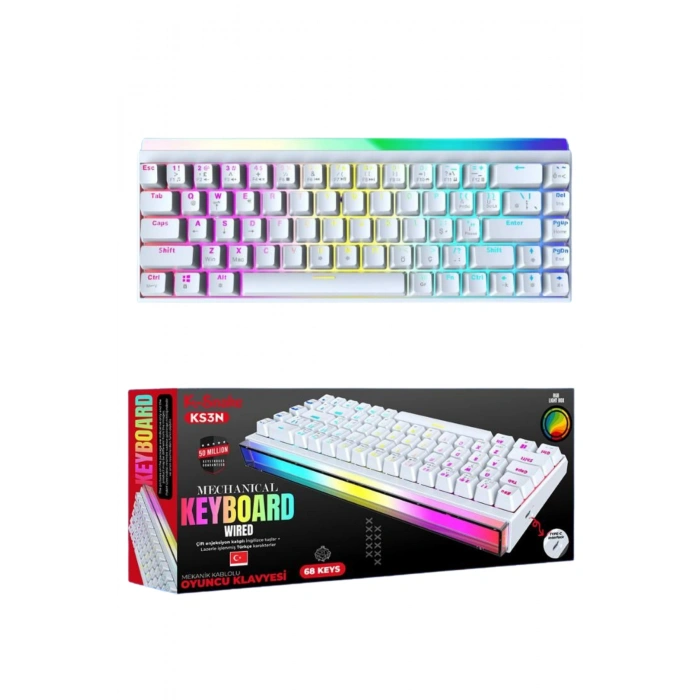 K-Snake KS3N  Mekanik Klavye - RGB Red Switch Gaming Klavye