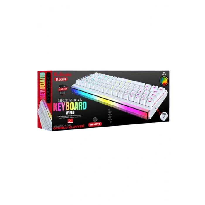 K-Snake KS3N  Mekanik Klavye - RGB Red Switch Gaming Klavye