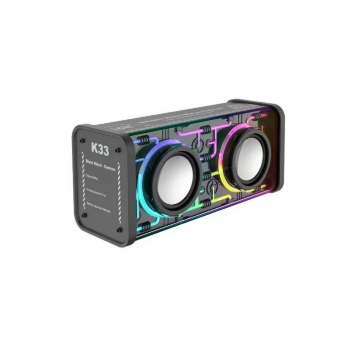 K33 Double Blast Mech Cannon Bluetooth Hoparlör | RGB Aydınlatmalı 16W Süper Güçlü