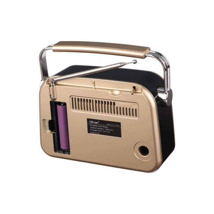 KBroad KTF-2026 Siyah Full Band Radyo - Nostaljik Görünümlü, Şarjlı, Güçlü Ses Çıkışlı