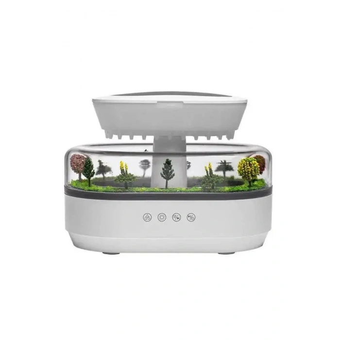 Leerfei 286 Yağmur Damlası Aroma Difüzör, 6 Renk Işıklı Hava Nemlendirici ve Dinlendirici Sesler