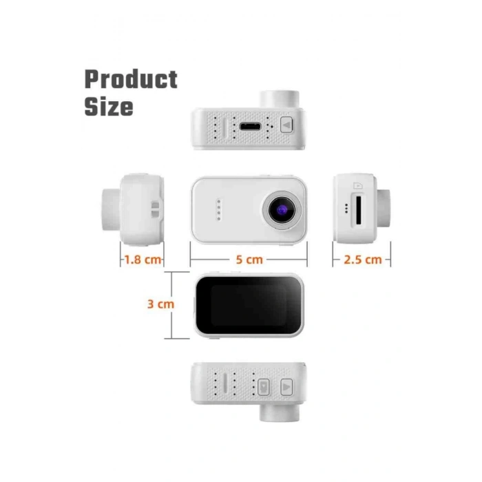 Leerfei F2 Parmak Kamera | Mini Aksiyon Kamera | Bisiklet Kask Kayak İçin Full HD Kamera