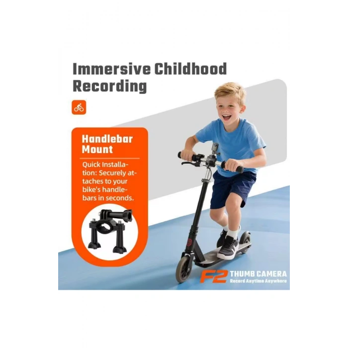 Leerfei F2 Parmak Kamera | Mini Aksiyon Kamera | Bisiklet Kask Kayak İçin Full HD Kamera