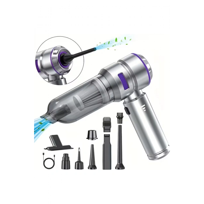 Leerfei Lf-6122 4ü 1 Arada El Süpürgesi | 16000PA Güçlü Çekim | Fırçasız Motor | Araba, Ev ve Ofis Kullanım