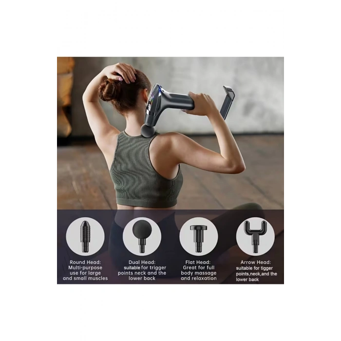 Leerfei Lf-6144 3ü 1 Arada Ayırılabilir Titreşimli Masaj Tabancası - Derin Doku, Tetik Noktası Masaj Aleti