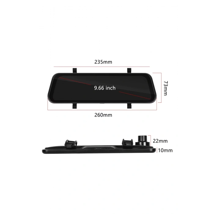 Leerfei Lf-966 4K Gece Görüşlü Akıllı Dikiz Aynası Araç İçi Kamera - Kablosuz CarPlay