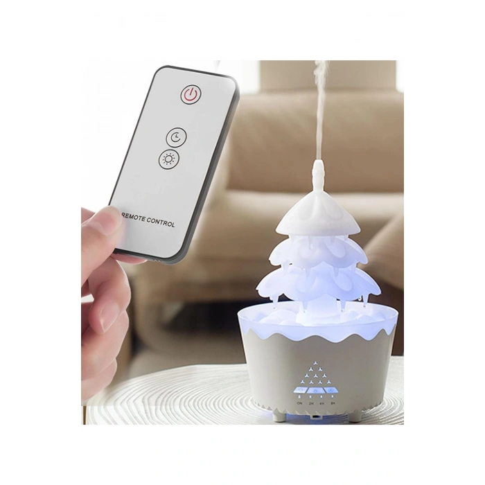 Leerfei V51 Yağmur Bulutu Görünümlü Aroma Difüzör, Nemlendirici -250ml Kapasiteli