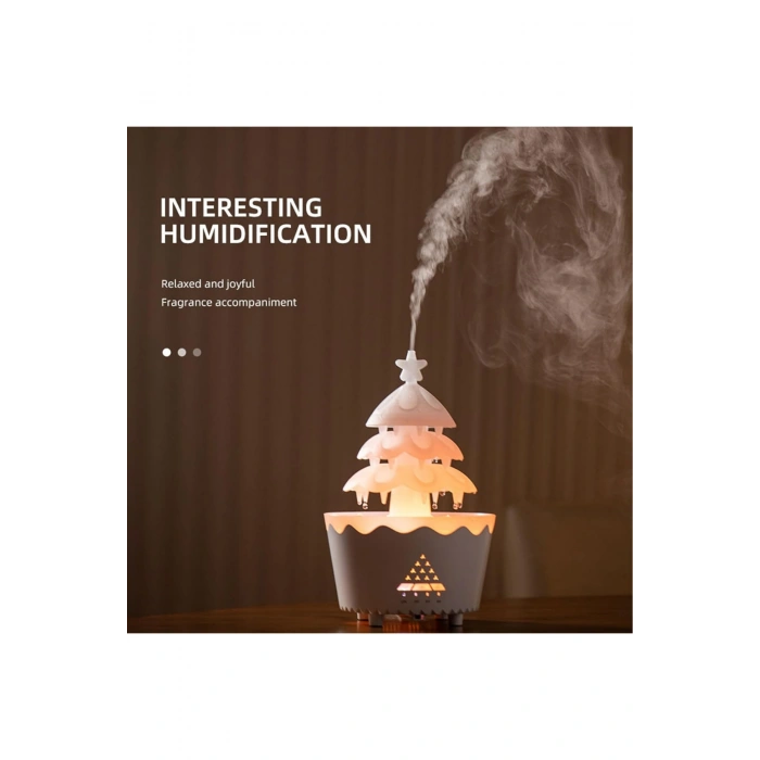 Leerfei V51 Yağmur Bulutu Görünümlü Aroma Difüzör, Nemlendirici -250ml Kapasiteli