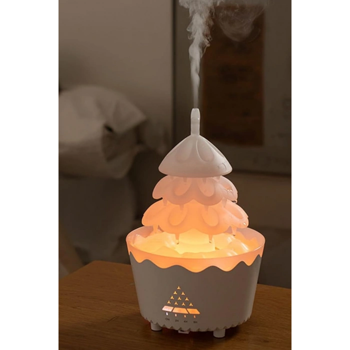 Leerfei V51 Yağmur Bulutu Görünümlü Aroma Difüzör, Nemlendirici -250ml Kapasiteli