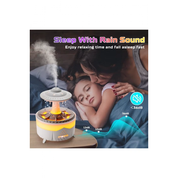 Leerfei  V56 Aroma Difüzör ve Ortam Nemlendirici - Dinlendirici  Renkli Işık, 350ml Kapasite