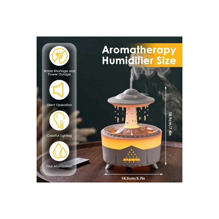 Leerfei  V56 Aroma Difüzör ve Ortam Nemlendirici - Dinlendirici  Renkli Işık, 350ml Kapasite