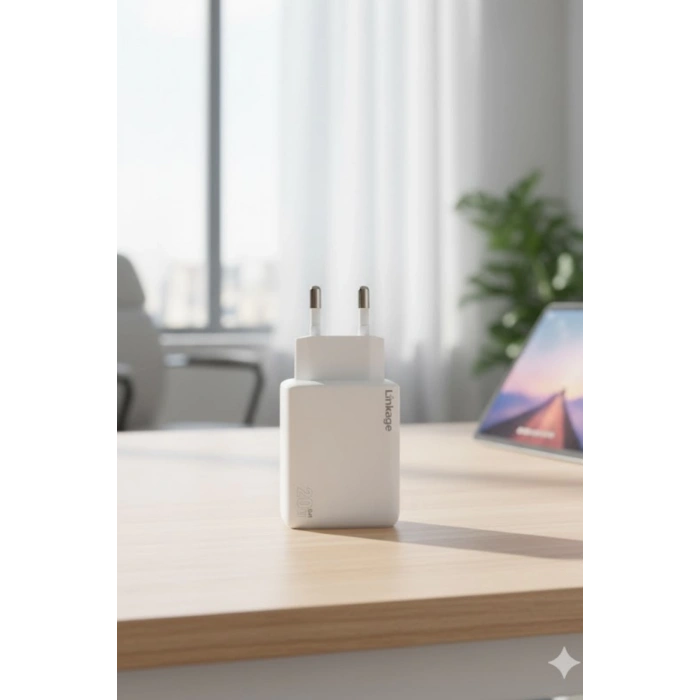 Linkage Lkc-46 20W USB-C+USB-A Dual Port GaN Hızlı Şarj Adaptör