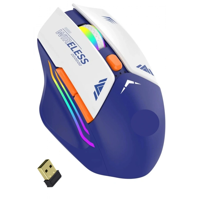 Blic Bwm1 Mavi RGB Şarjlı Kablosuz 1600DPI Işıklı Kablosuz Mouse