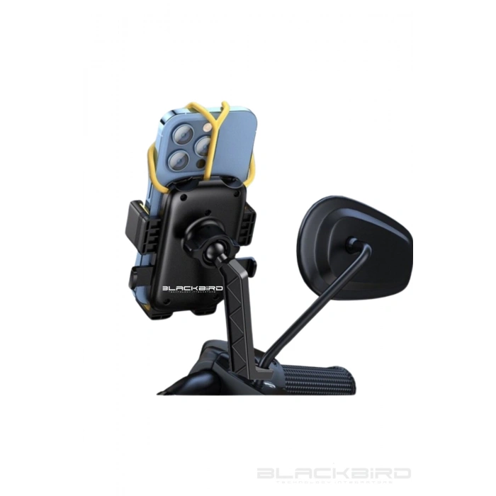 Blic BTS15 Motosiklet Telefon Tutucu Ayna Bağlantılı  360 Derece Dönen