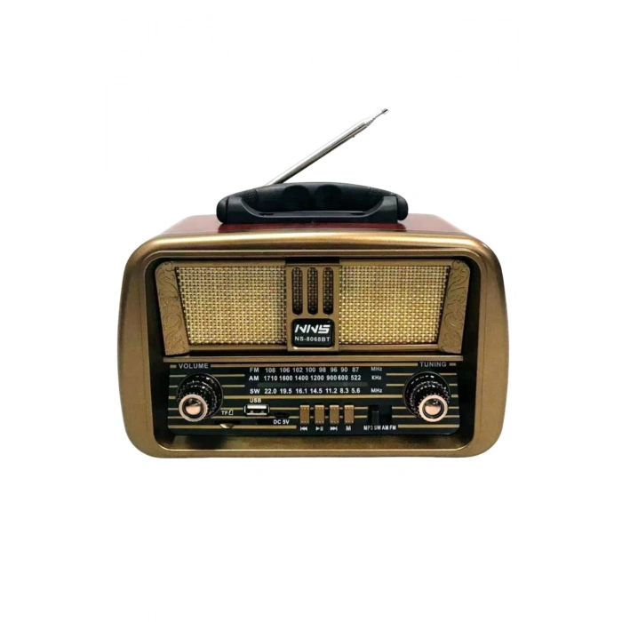 Nns Ns-8068BT Şarjlı Nostaljik Radyo - Bluetooth, TWS ve MP3 Çalar Özellikli