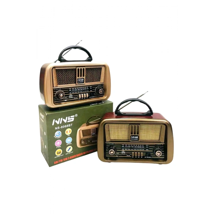 Nns Ns-8068BT Şarjlı Nostaljik Radyo - Bluetooth, TWS ve MP3 Çalar Özellikli