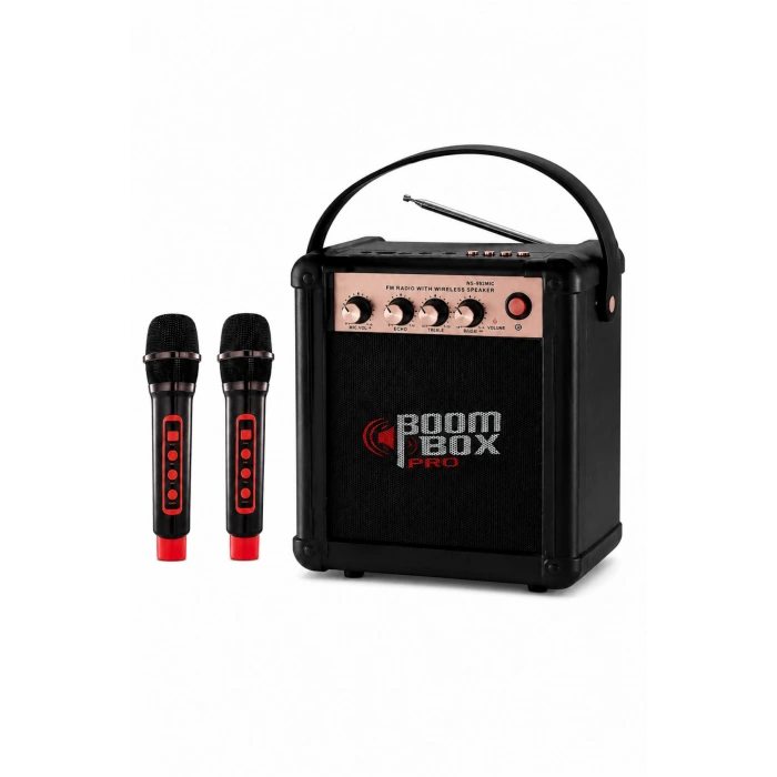 NSS NS-992MIC Boombox Pro Kablosuz Karaoke Hoparlör FM Radyo 2 Adet Mikrofon