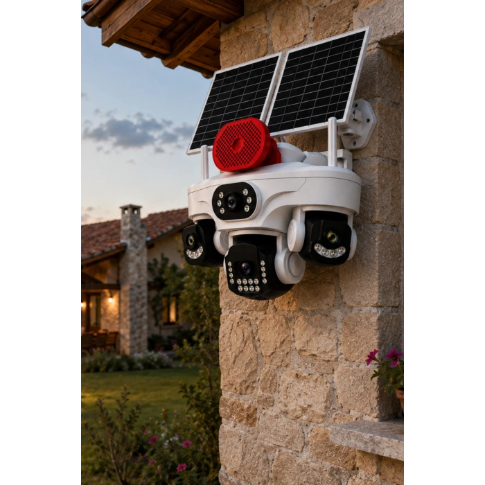 O-kam Pro OK-337Premıum 12MP 4G Sim Kartlı Solar Güvenlik Kamerası Dış Mekan Gece Görüşlü Akıllı Kamera