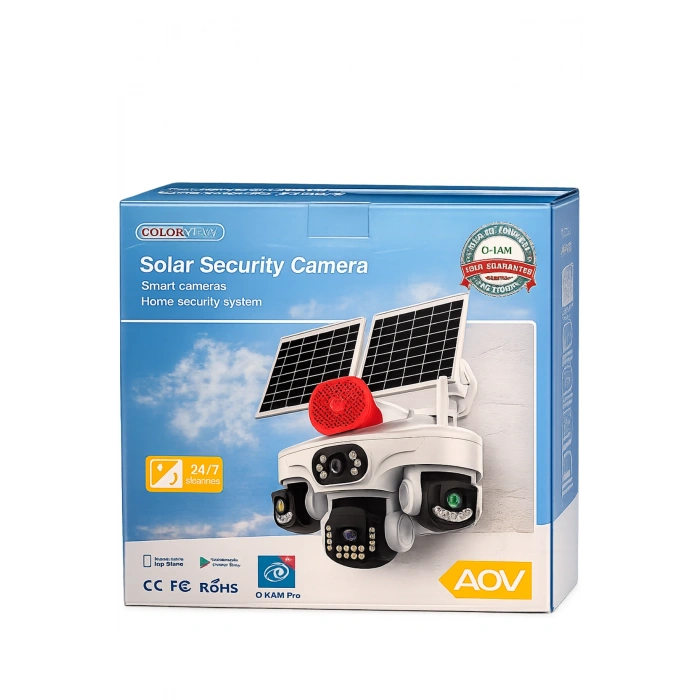 O-kam Pro OK-337Premıum 12MP 4G Sim Kartlı Solar Güvenlik Kamerası Dış Mekan Gece Görüşlü Akıllı Kamera
