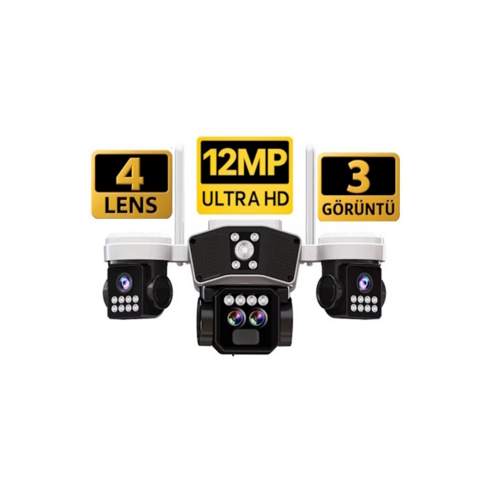 O-kam Pro Okam-9005 | 4G Güneş Enerjili 12 Mp Akıllı Güvenlik Kamerası | Ultra HD Çoklu Lens PTZ Dış Mekan