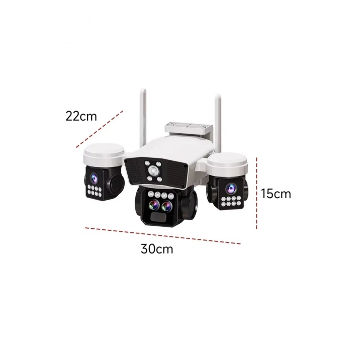 O-kam Pro Okam-9005 | 4G Güneş Enerjili 12 Mp Akıllı Güvenlik Kamerası | Ultra HD Çoklu Lens PTZ Dış Mekan