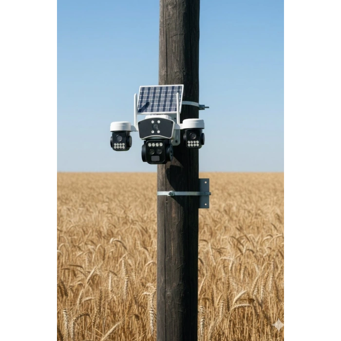 O-kam Pro Okam-9095 | 4G Güneş Enerjili 12 Mp Akıllı Güvenlik Kamerası | Ultra HD Çoklu Lens PTZ Dış Mekan