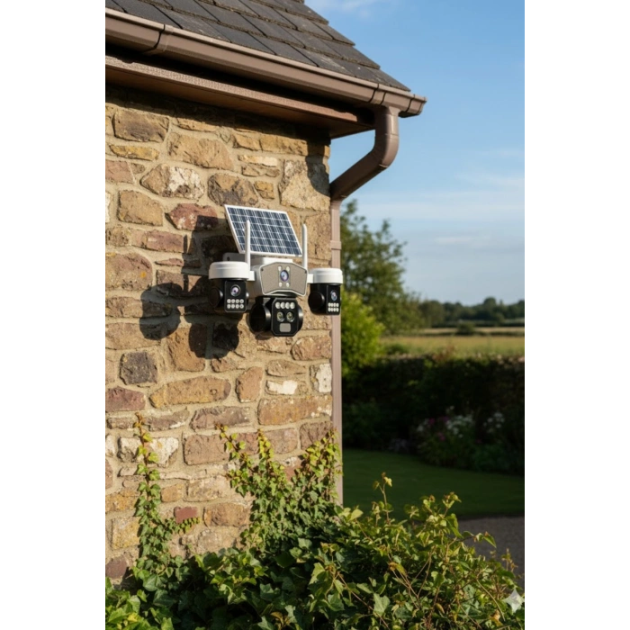 O-kam Pro Okam-9095 | 4G Güneş Enerjili 12 Mp Akıllı Güvenlik Kamerası | Ultra HD Çoklu Lens PTZ Dış Mekan