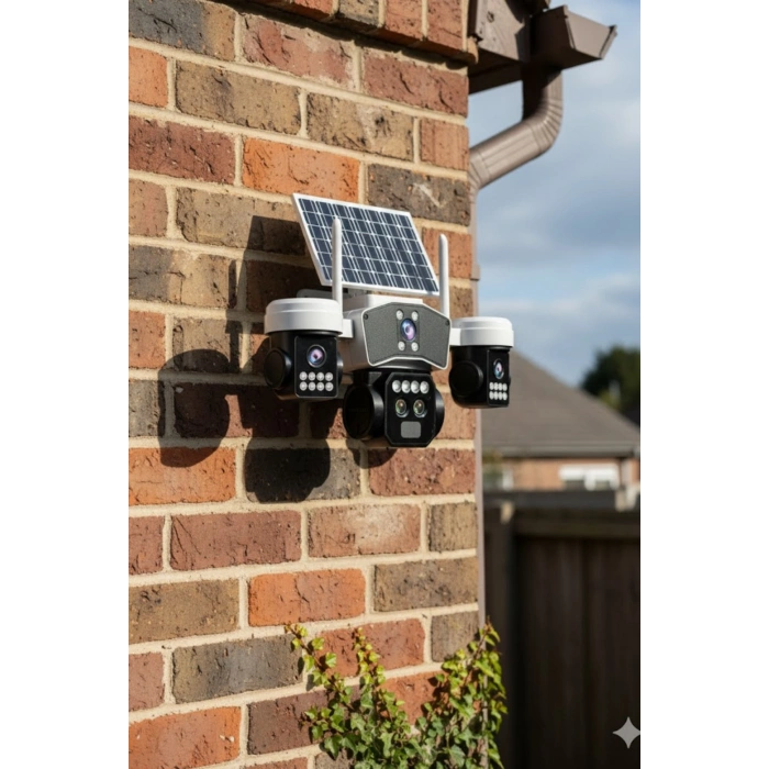 O-kam Pro Okam-9095 | 4G Güneş Enerjili 12 Mp Akıllı Güvenlik Kamerası | Ultra HD Çoklu Lens PTZ Dış Mekan