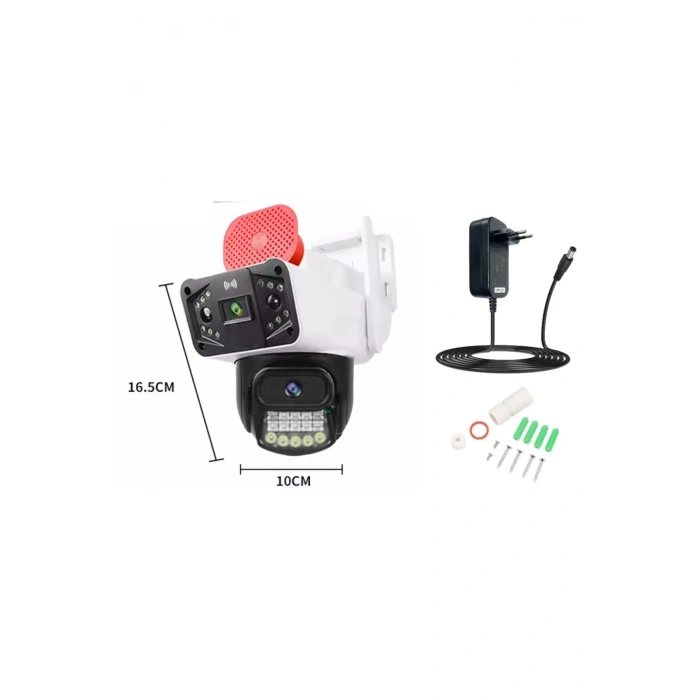 O-kam Pro Okam-3041 Sirenli 6 Mp Dual Lens Wifi Ptz Kamera