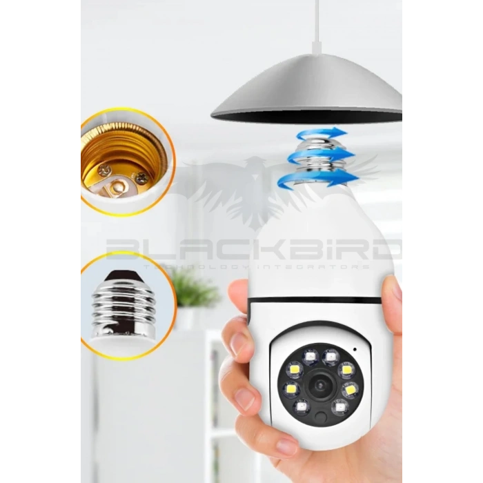 O-kam Pro Okam-4045 | Tek Lensli 360 WiFi Akıllı Ampul Kamera | 2MP+2Mp