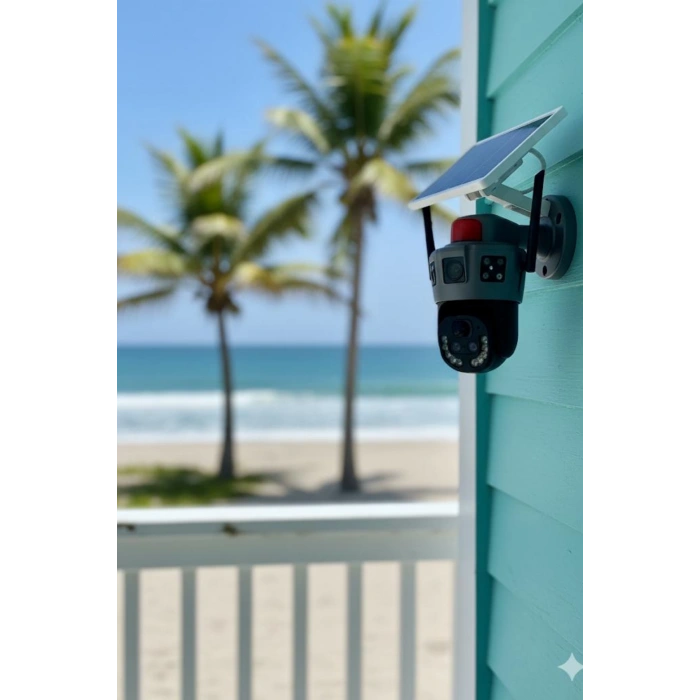 Okam 6020 4G E Sim Özellikli Solar 10X Optik Zoom Kamera