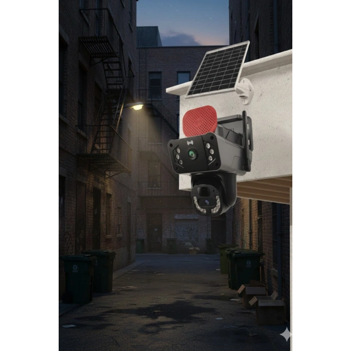 Okam Pro O-kam-3815E | 4G Destekli, Çift Lensli 6MP Güneş Enerjili PTZ Dış Mekan Kamera