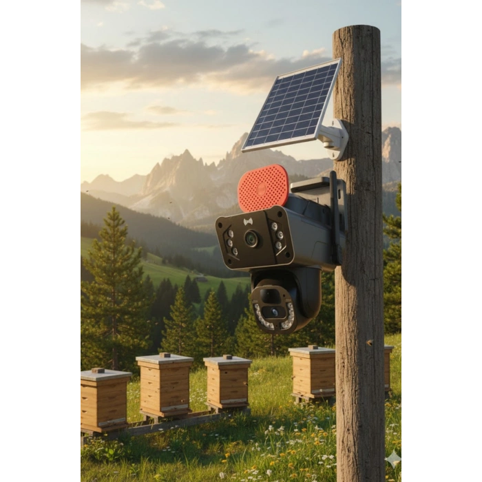 Okam Pro O-kam-3815E | 4G Destekli, Çift Lensli 6MP Güneş Enerjili PTZ Dış Mekan Kamera