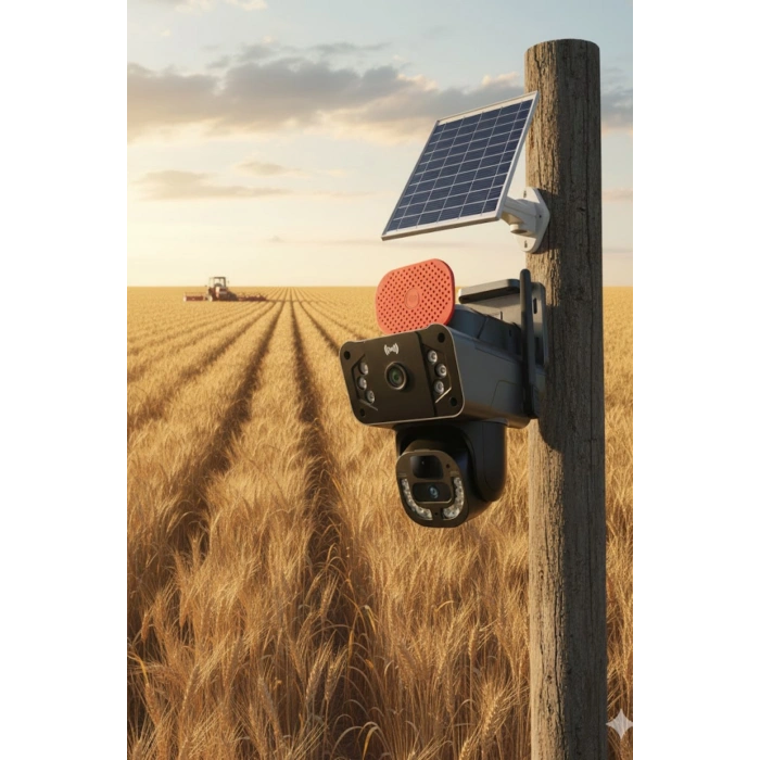 Okam Pro O-kam-3815E | 4G Destekli, Çift Lensli 6MP Güneş Enerjili PTZ Dış Mekan Kamera